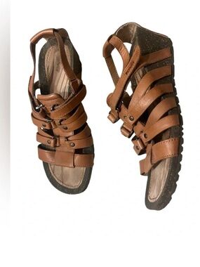 Teva Cabrillo Gladiator Wedge Sandals Women’s 7 Brown Leather